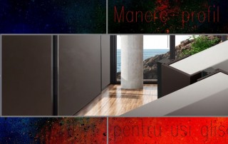 Maner - profil CORE pentru usi culisante mobila, aluminiu vopsit negru mat, Protege Parol, baner 2